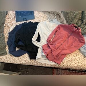 Pink, White, Blue and Black Zip-Up Jackets